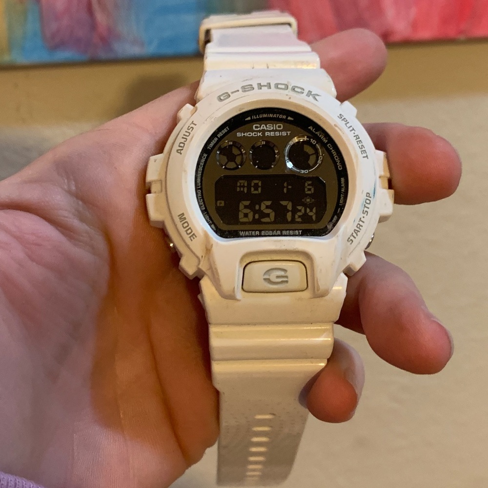 White Gshock watch